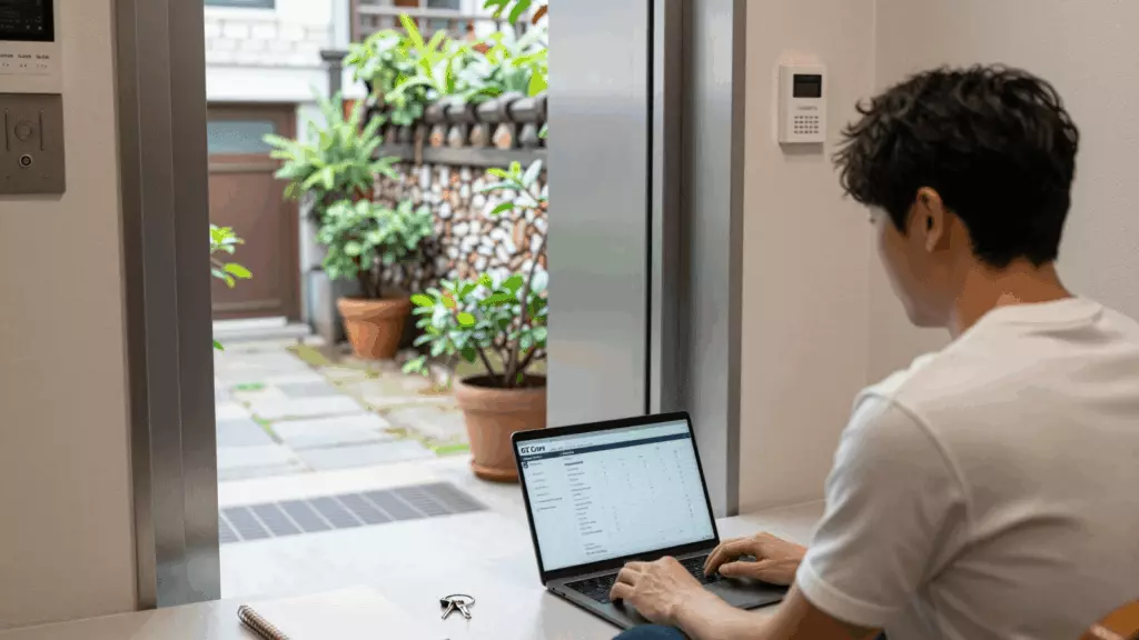 a Korean woman in her late 20s working through 선택