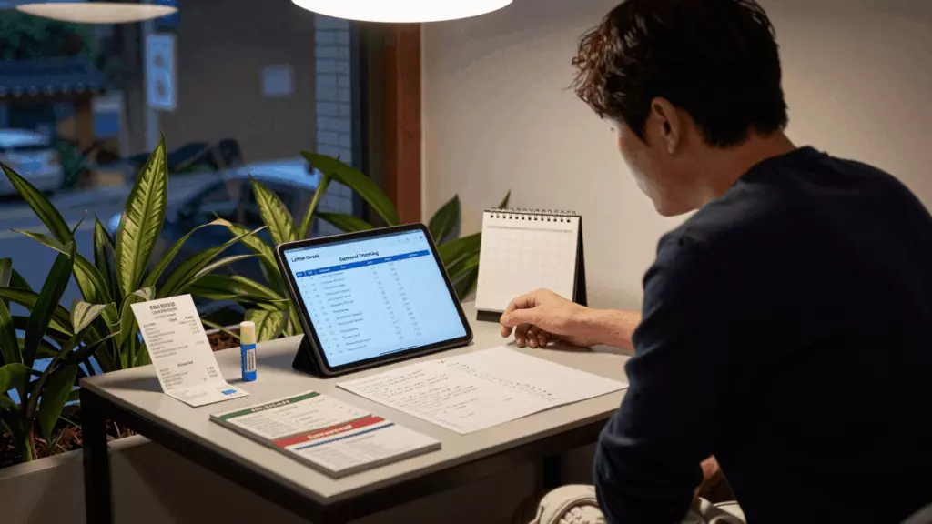 a Korean woman in her late 20s working through 준비