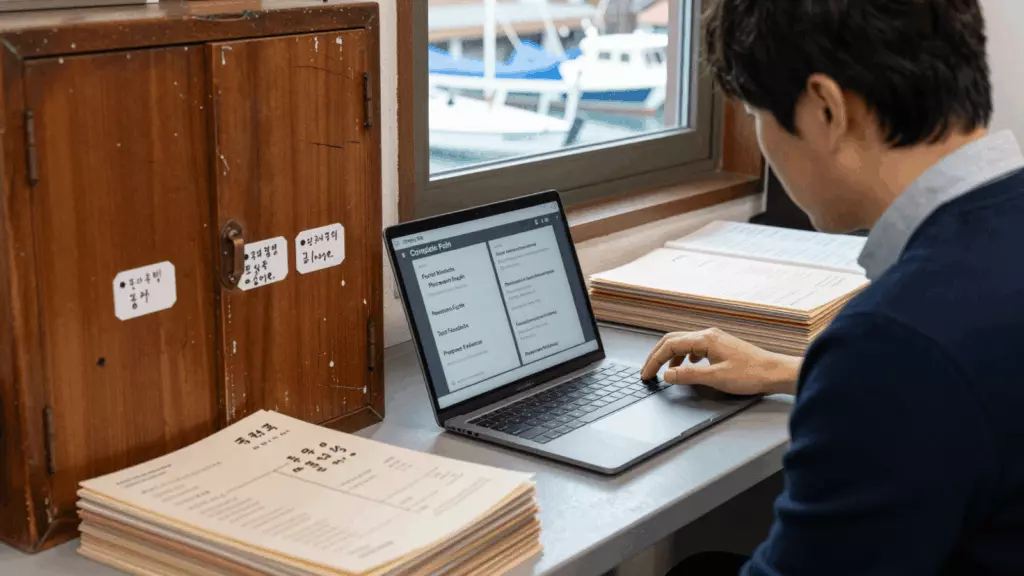 a Korean woman in her late 20s working through 비교