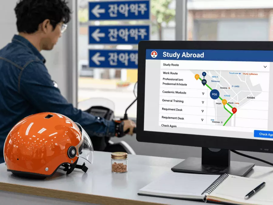 지원 서류 옆의 공식 IELTS 요구 사항 체크리스트