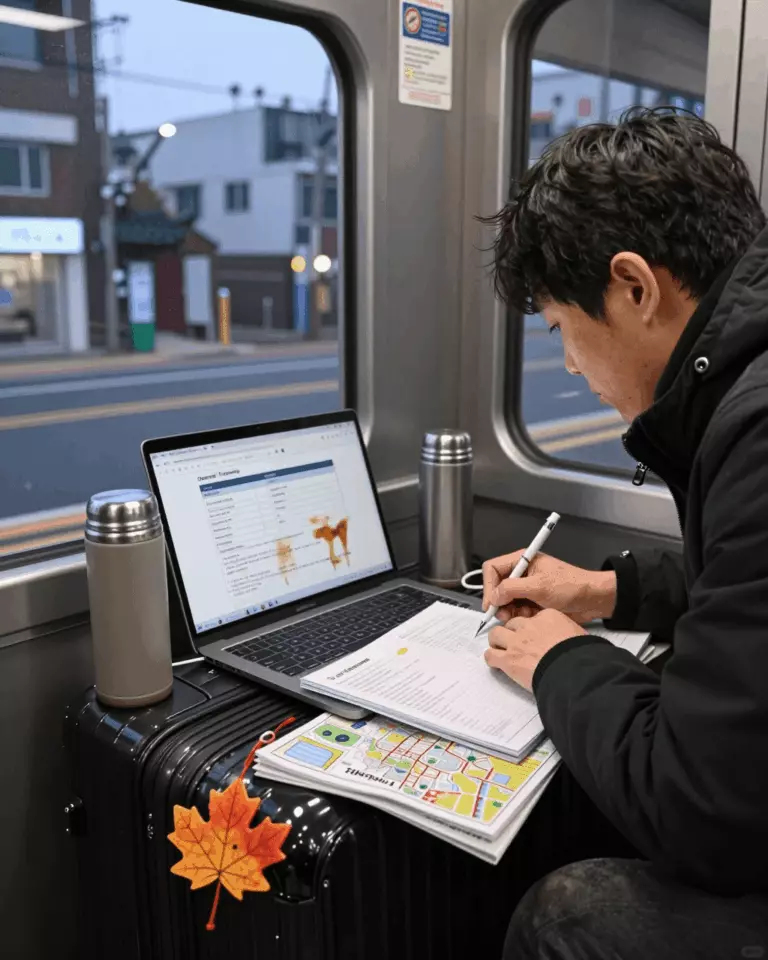 a Korean woman in her late 20s preparing online for 캐나다 이민을 위한 IELTS 일반 교육: 과정 및 학습 계획