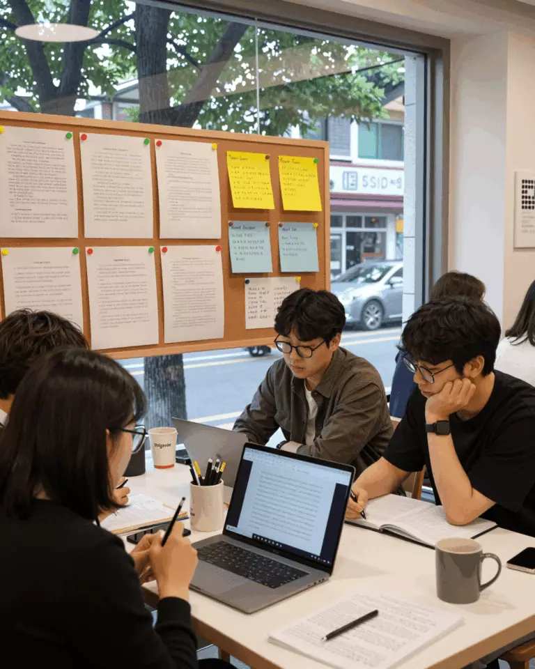 a Korean woman in her late 20s preparing online for IELTS 에세이 검사기와 교사 피드백: 실제로 작문을 향상시키는 것은 무엇입니까?