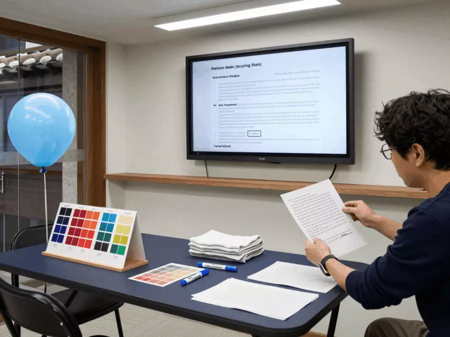 IELTS 에세이 초안 옆에 정렬된 피드백 범주 작성