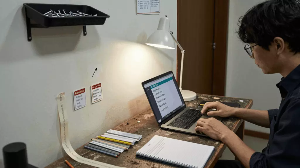 a Korean woman in her late 20s working through 수정