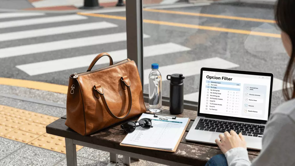 a Korean woman in her late 20s working through 필터
