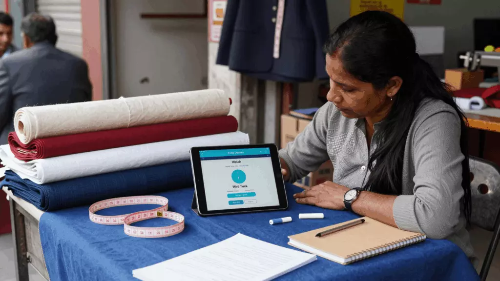 a Nepali woman in her late 20s working through अध्ययन