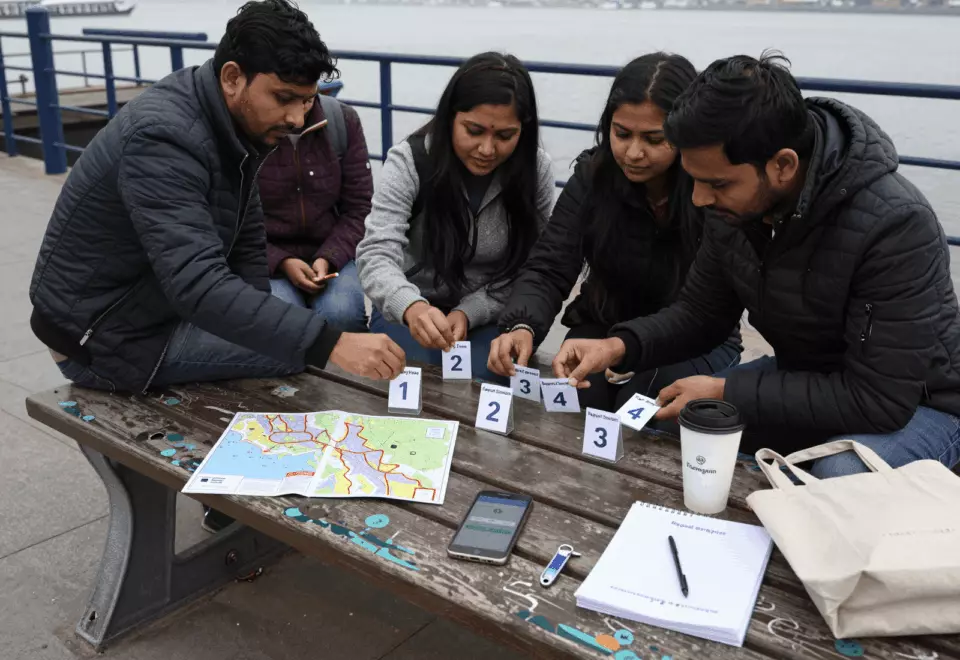 a Nepali woman in her late 20s choosing the next IELTS prep step online