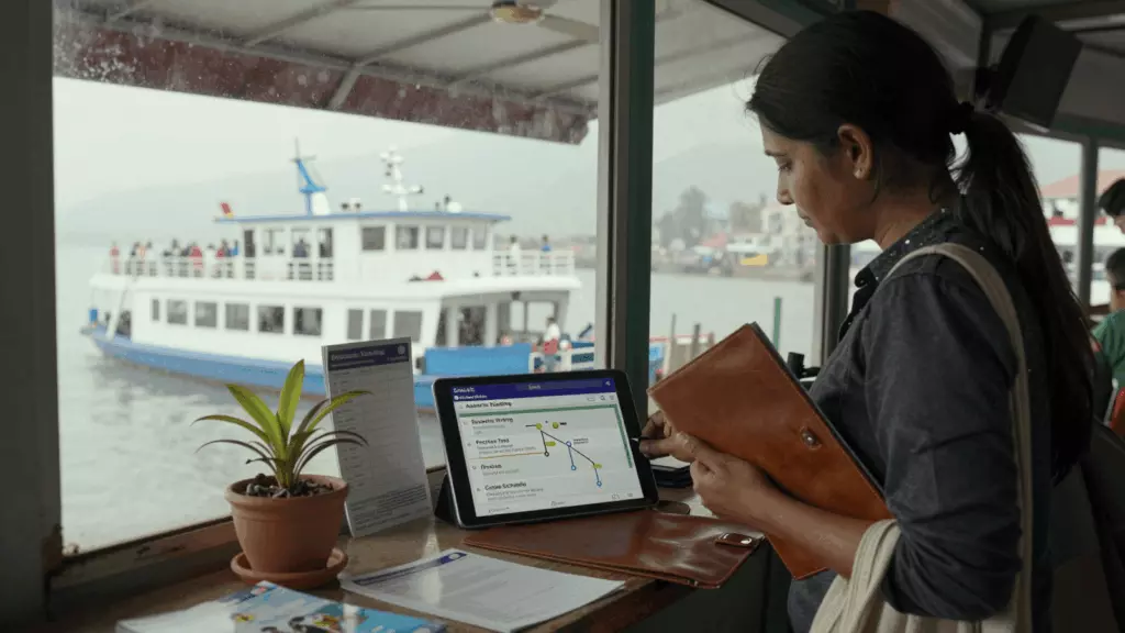 a Nepali woman in her late 20s working through छनोट गर्नुहोस्
