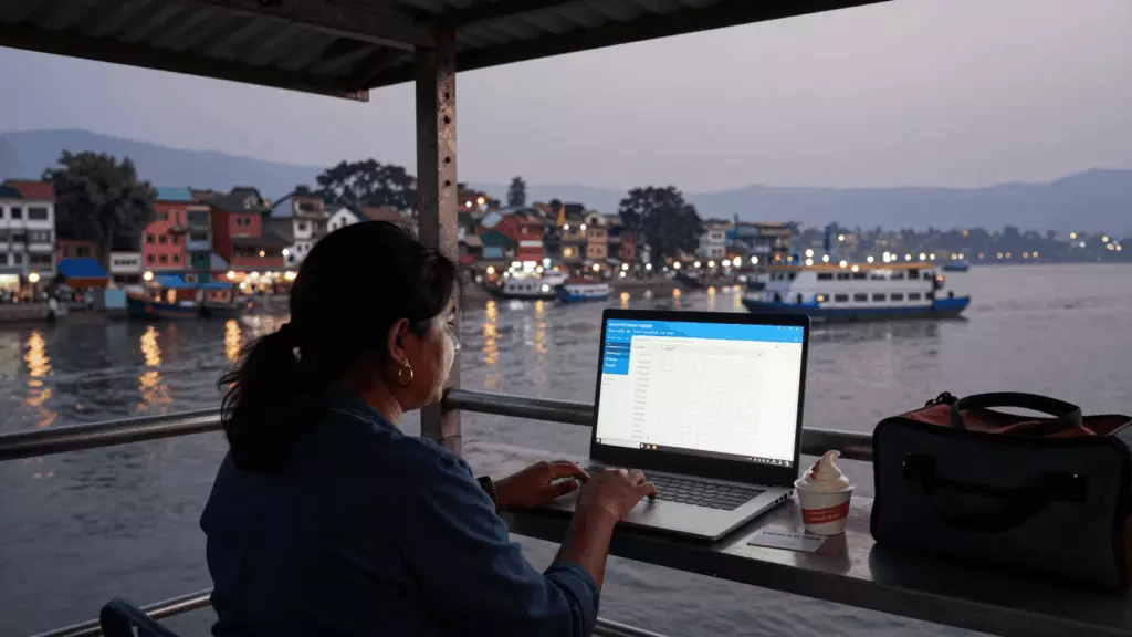 a Nepali woman in her late 20s working through निर्णय गर्नुहोस्
