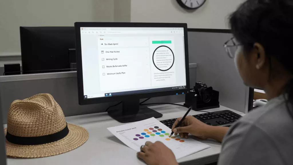 a Nepali woman in her late 20s working through निर्णय गर्नुहोस्