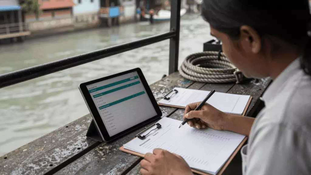 a Nepali woman in her late 20s working through जाँच गर्नुहोस्