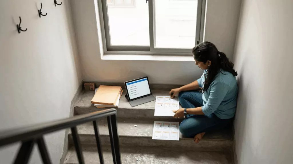 a Nepali woman in her late 20s working through छनोट गर्नुहोस्