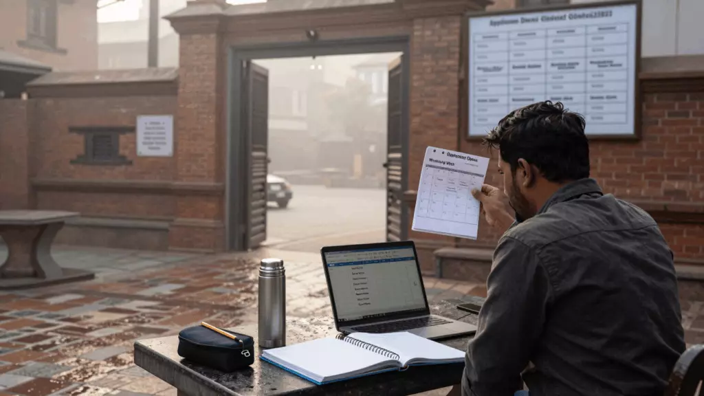 a Nepali woman in her late 20s working through तयारी गर्नुहोस्