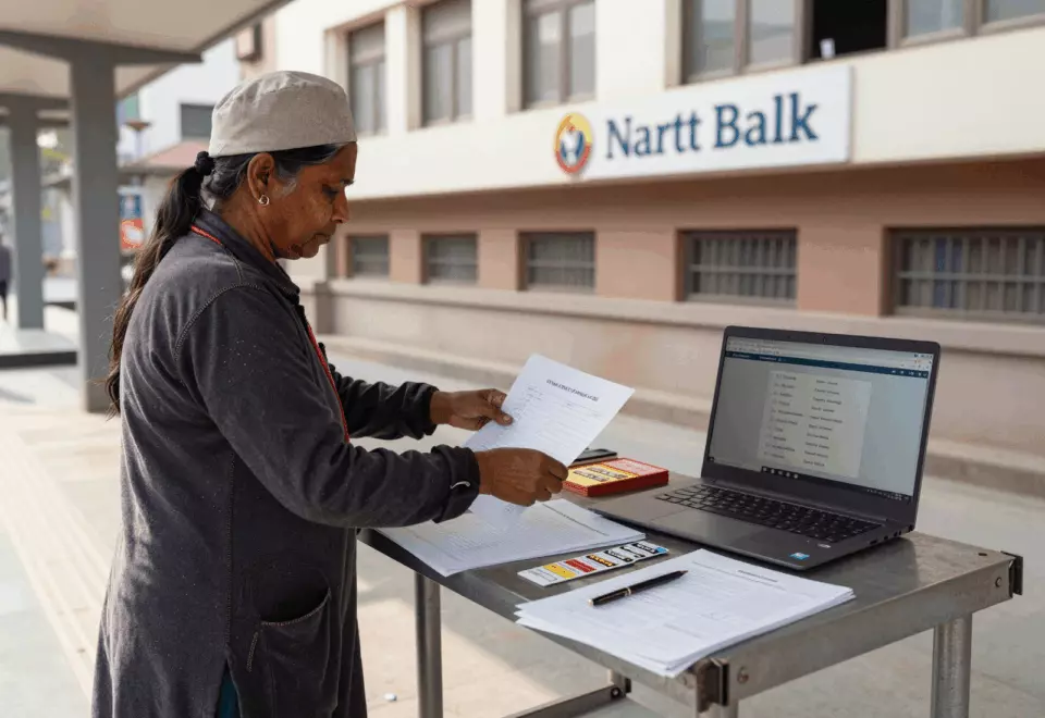 a Nepali woman in her late 20s choosing the next IELTS prep step online