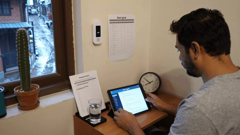 a Nepali woman in her late 20s working through सिमुलेट