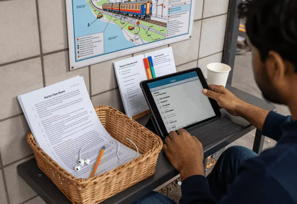 a Nepali woman in her late 20s choosing the next IELTS prep step online