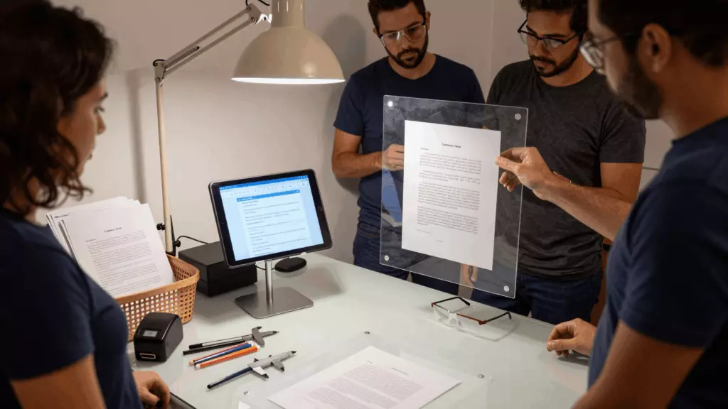 a Brazilian woman in her late 20s working through Revisar