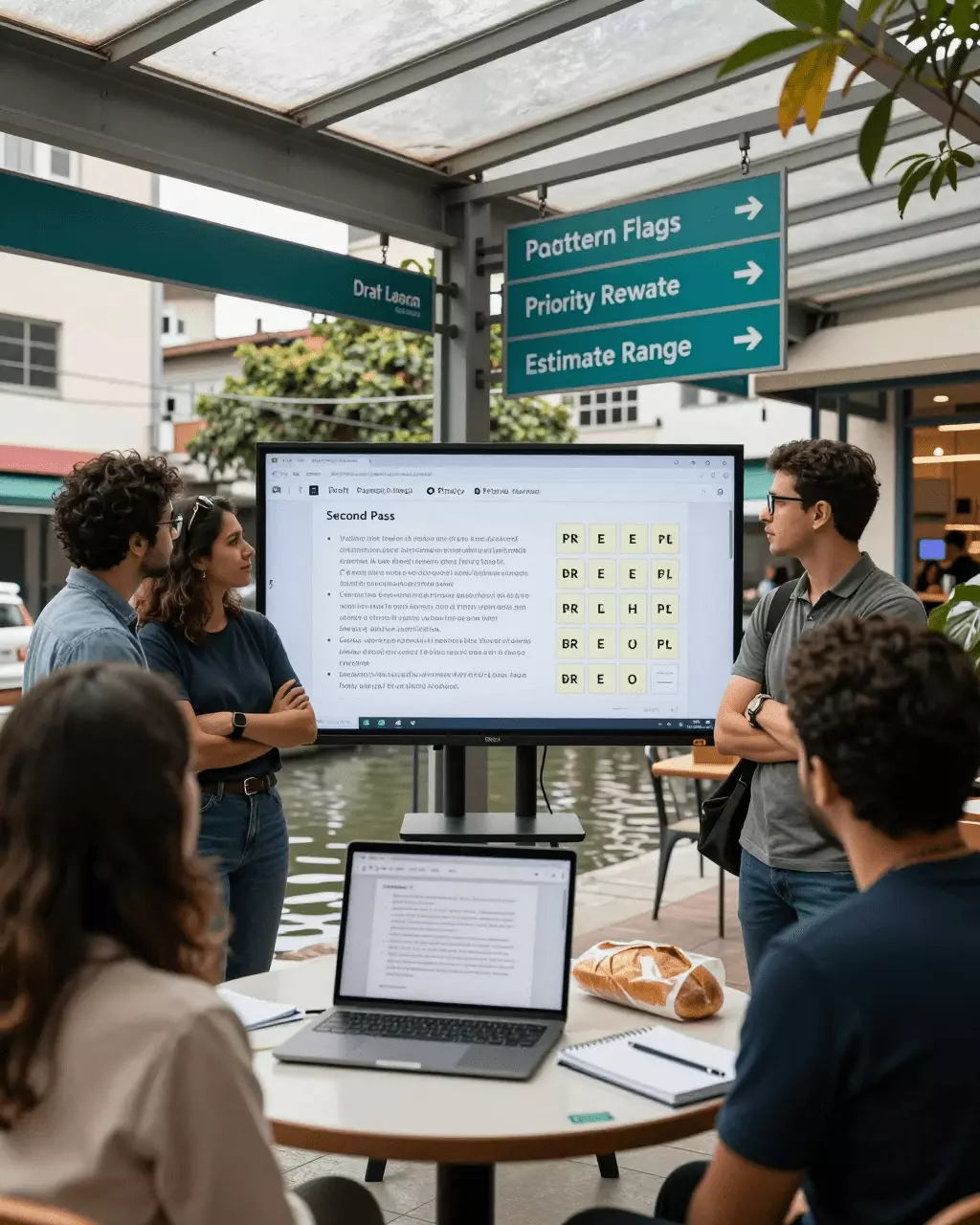 a Brazilian woman in her late 20s preparing online for Verificador de redação do IELTS: verifique redações, estime faixas e melhore mais rapidamente