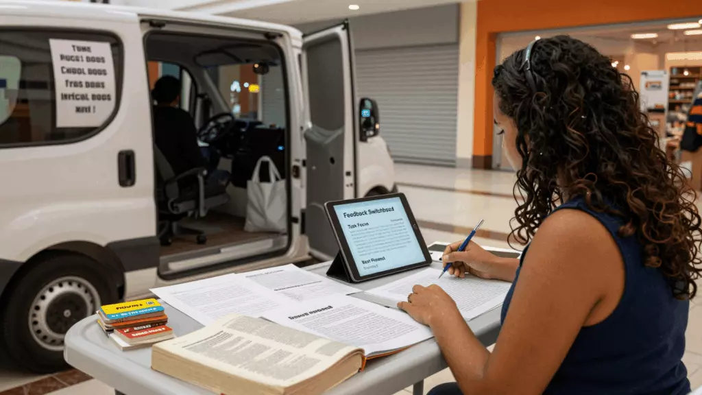 a Brazilian woman in her late 20s working through Planejar