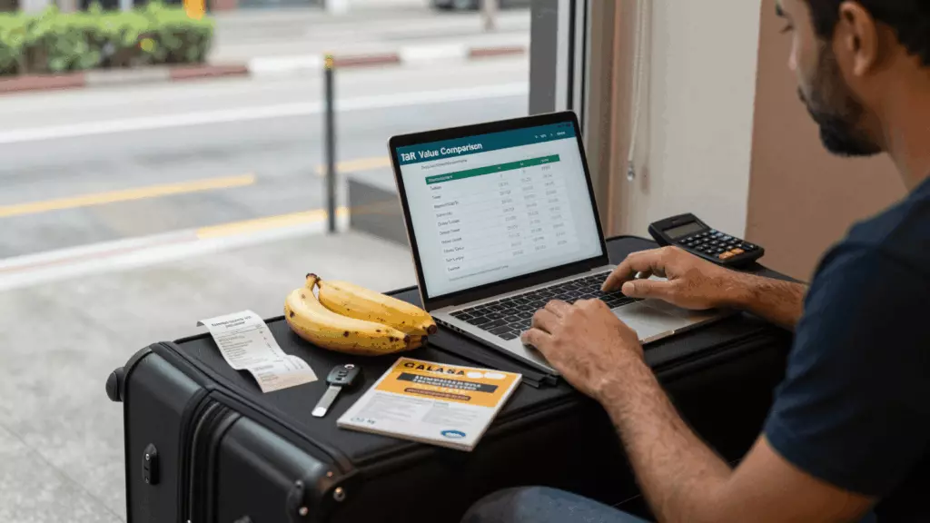 a Brazilian woman in her late 20s working through Comparar