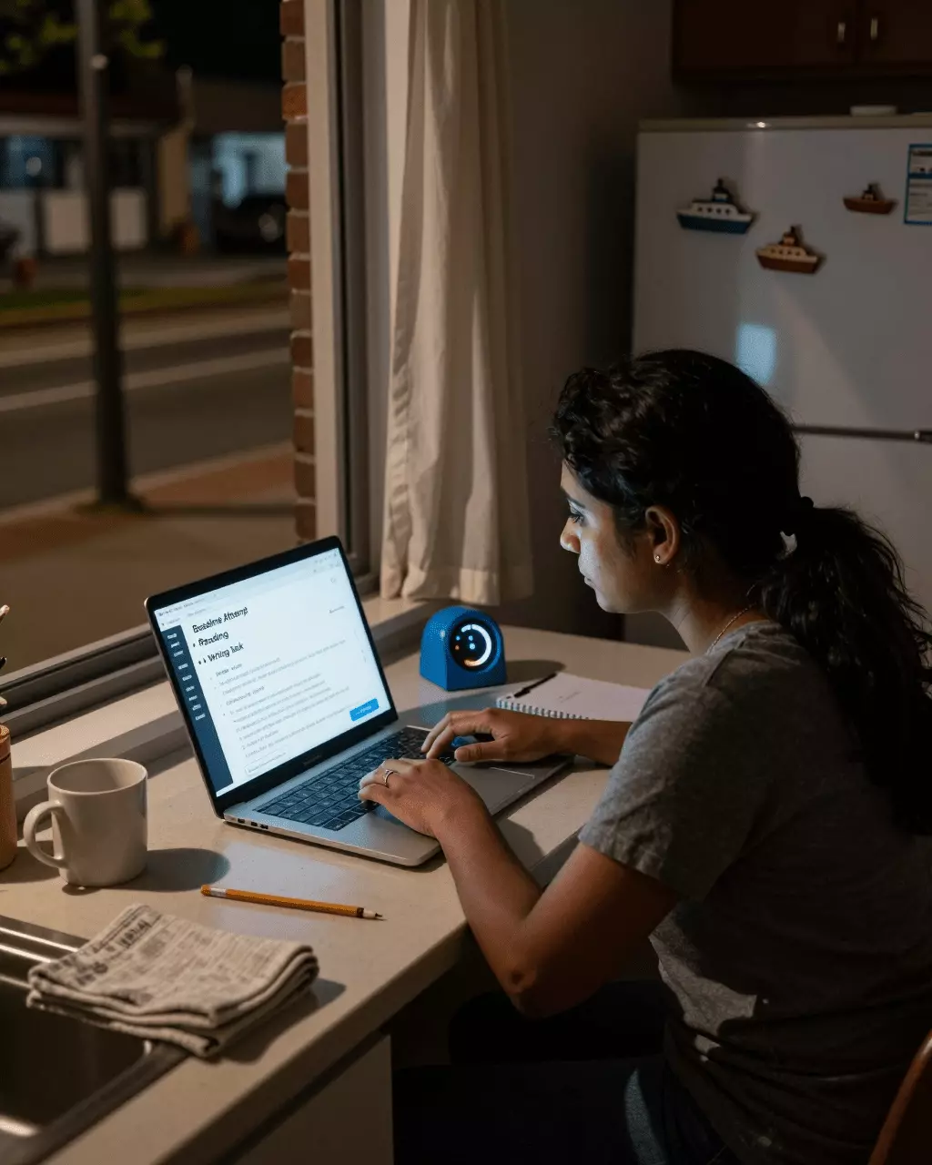 IELTS අභ්යාස පරීක්ෂණයක් මාර්ගගතව ආරම්භ කරන ඉගෙන ගන්නියක්