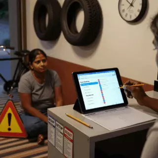 ලැප්ටොප් හෙඩ්ෆෝන් සහ නෝට්බුක් සමඟ නිහඬ IELTS පුහුණු පරීක්ෂණ සැකසුම