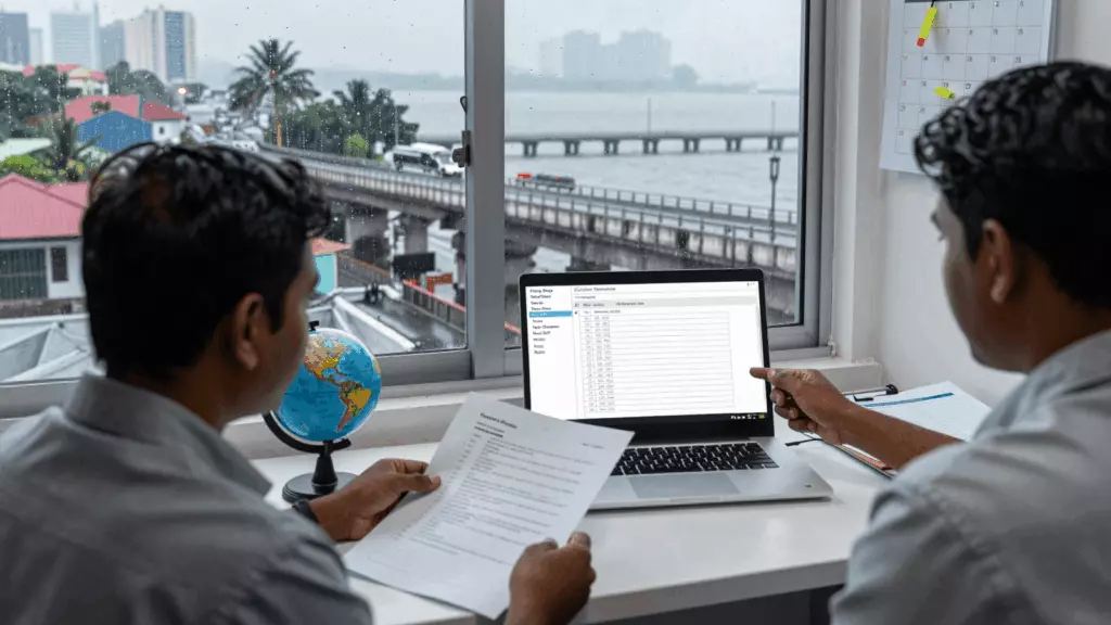 IELTS පුහුණු පරීක්ෂණ ප්රතිඵල සමාලෝචනය කරන ඉගෙන ගන්නෙක්