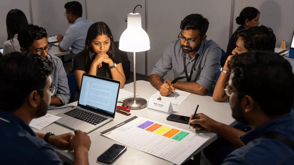 a Sri Lankan woman in her late 20s working through සසඳන්න