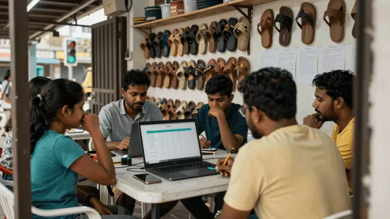 a Sri Lankan woman in her late 20s preparing online for ආරම්භකයින් සඳහා IELTS අධ්‍යයන සැලැස්ම: බිංදුවෙන් සූදානම් වීම ආරම්භ කරන්නේ කෙසේද