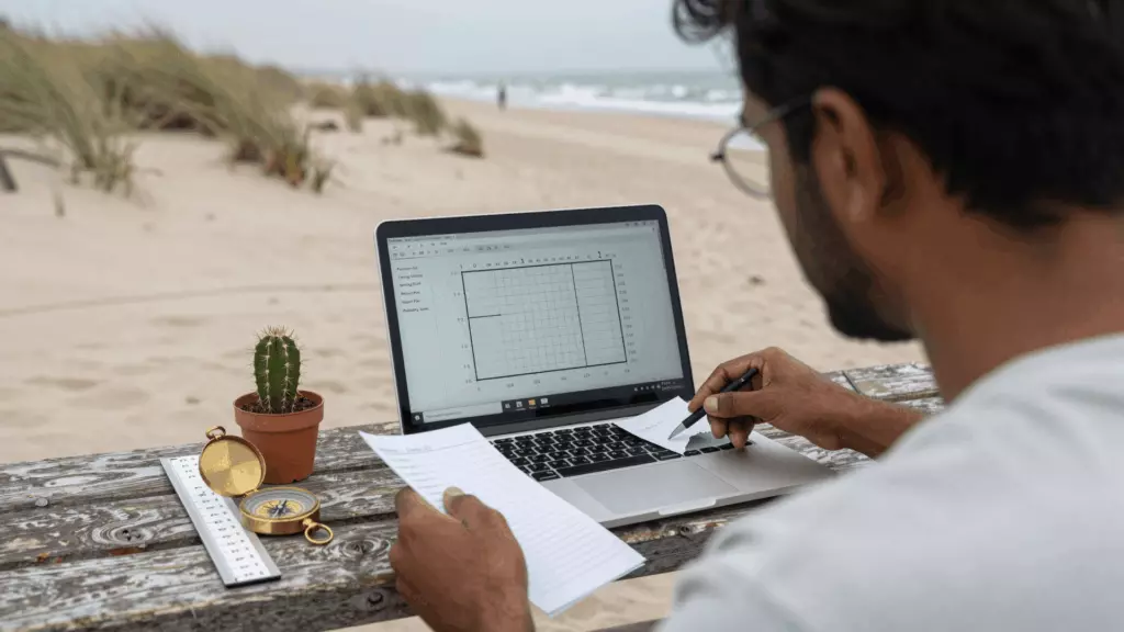 IELTS ශිෂ්යයා Band 7 සකස් කිරීම සඳහා අධ්යයන සැලැස්මක් සහ දෝෂ සටහනක් සමාලෝචනය කරයි