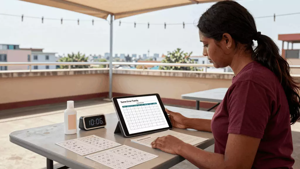 a Sri Lankan woman in her late 20s working through පුහුණු වන්න