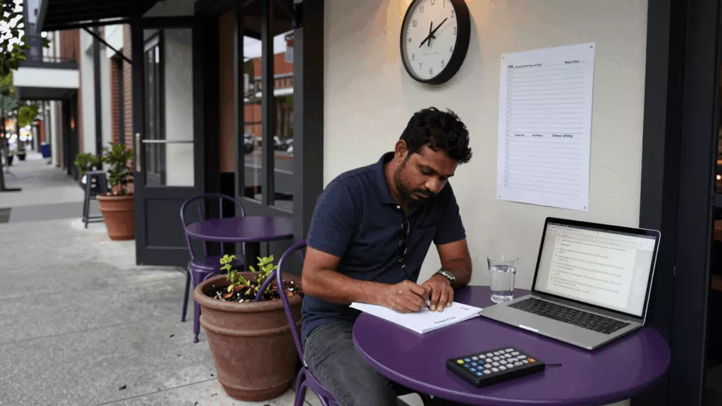 a Sri Lankan woman in her late 20s working through කෙටුම්පත්
