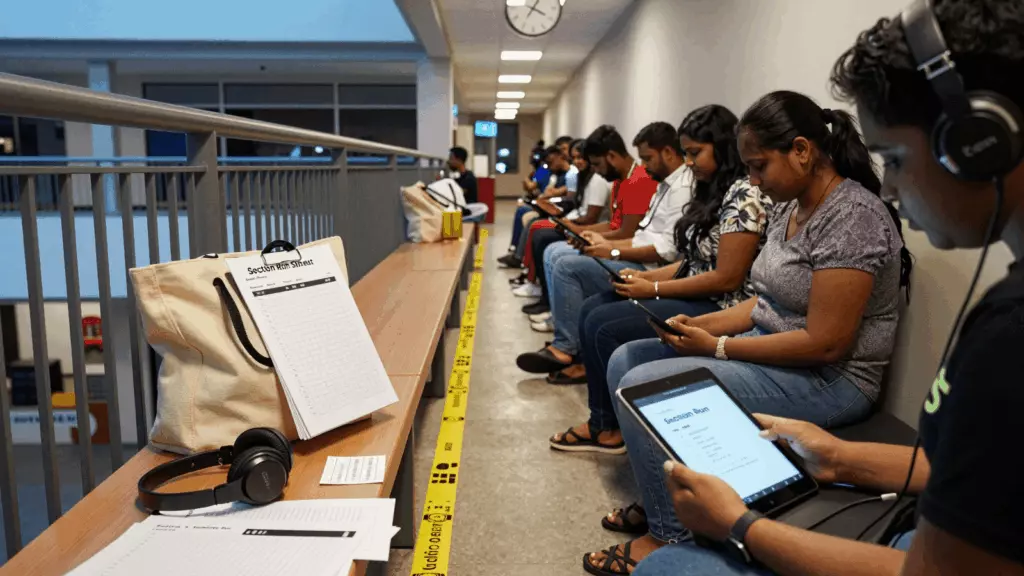 a Sri Lankan woman in her late 20s working through Simulate