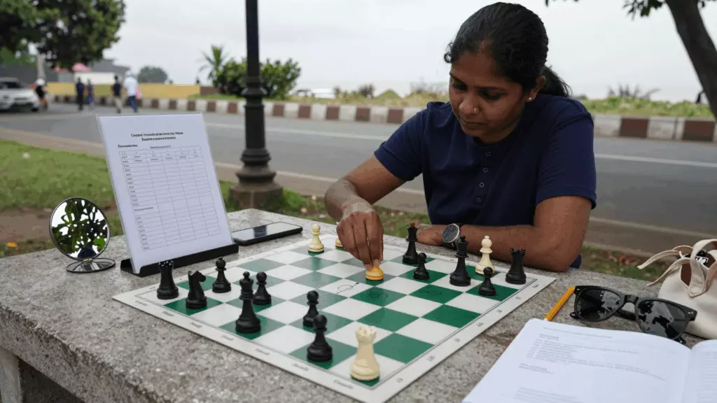 a Tamil woman in her late 20s working through Orient