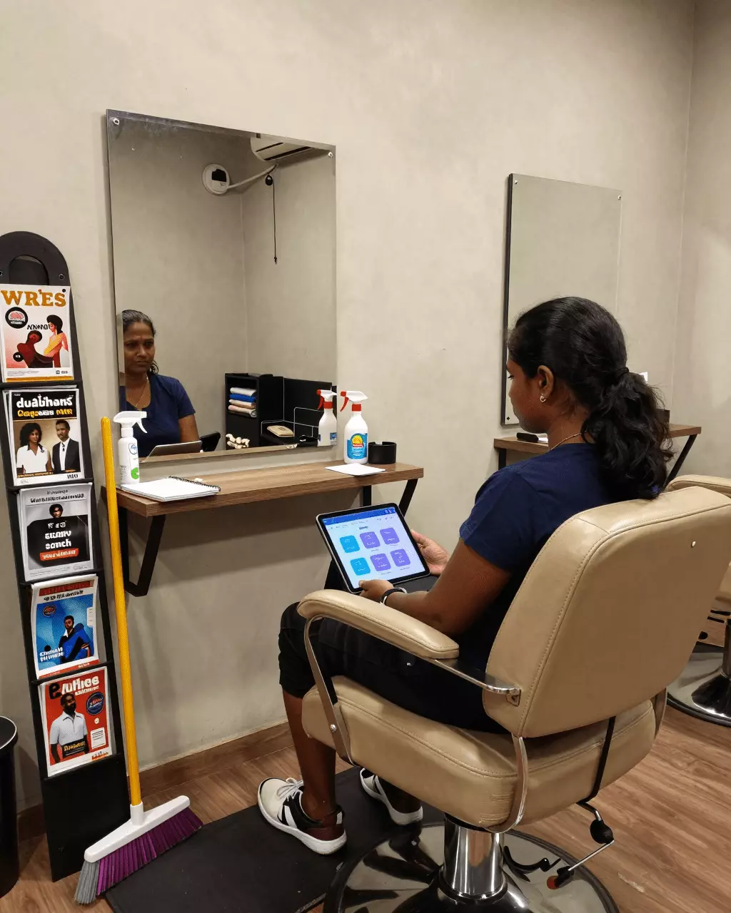 a Tamil woman in her late 20s preparing online for இலவச IELTS வகுப்புகள் ஆன்லைனில்: நீங்கள் ஒரு பாடத்திட்டத்தைத் தேர்ந்தெடுப்பதற்கு முன் IELTS பாடங்களை முயற்சிக்கவும்