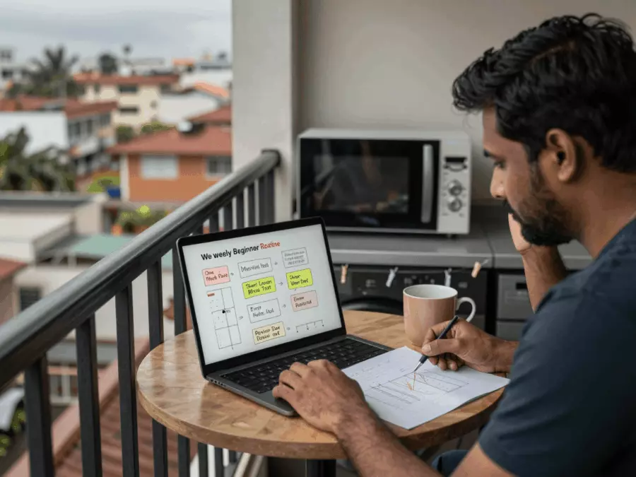 பிரிவு மதிப்பெண்கள் மற்றும் வாராந்திர இலக்குகளுடன் கூடிய IELTS அடிப்படை சரிபார்ப்புப் பட்டியல்