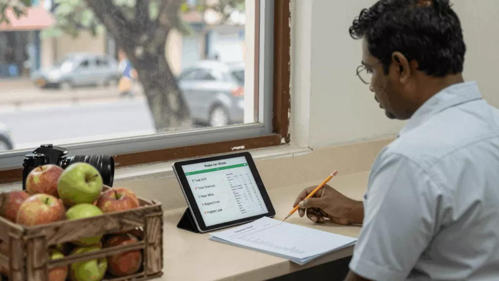 a Tamil woman in her late 20s working through கண்டறிந்து
