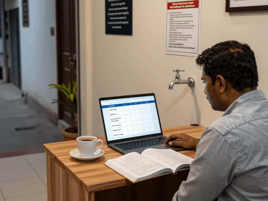 IELTS பிழை வரைபடம் துல்லியம், நேரம், முறை மற்றும் எழுதும் மதிப்பாய்வுக்கான பிரிவுகளுடன்