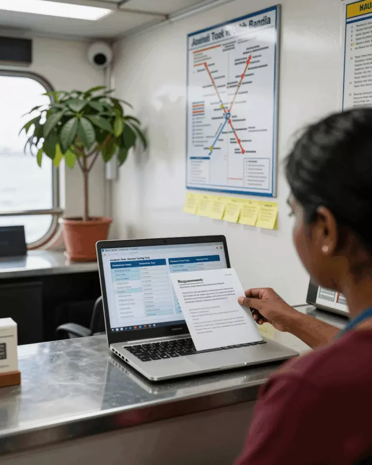 a Tamil woman in her late 20s preparing online for IELTS Academic vs General Training: உங்களுக்கு எந்த தேர்வு மற்றும் படிப்பு தேவை?