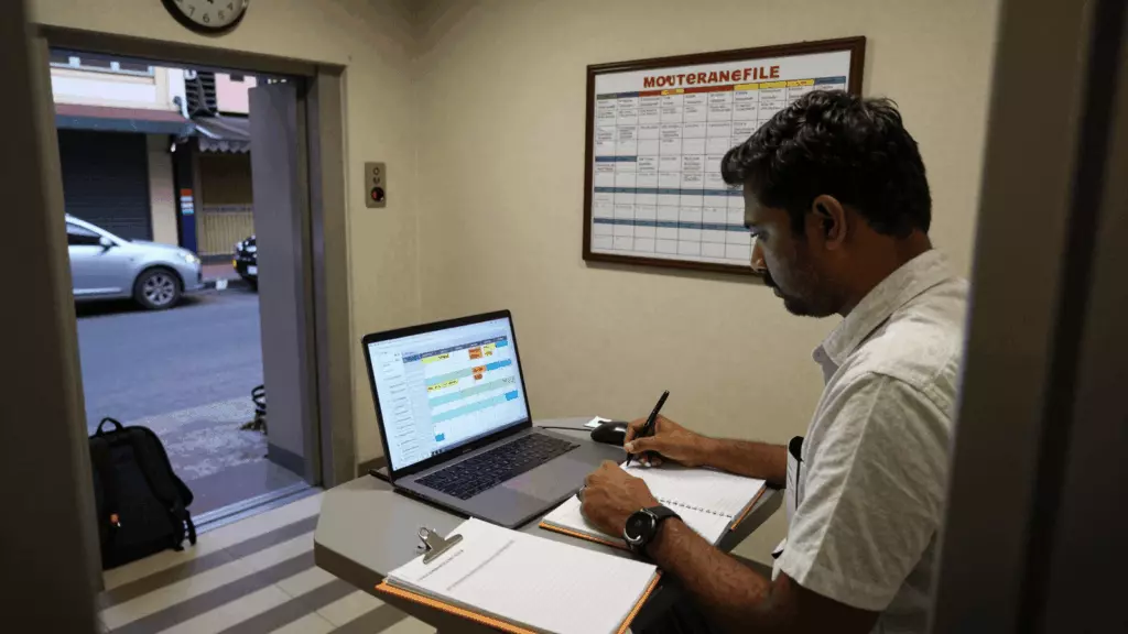 a Tamil woman in her late 20s working through தயார் செய்