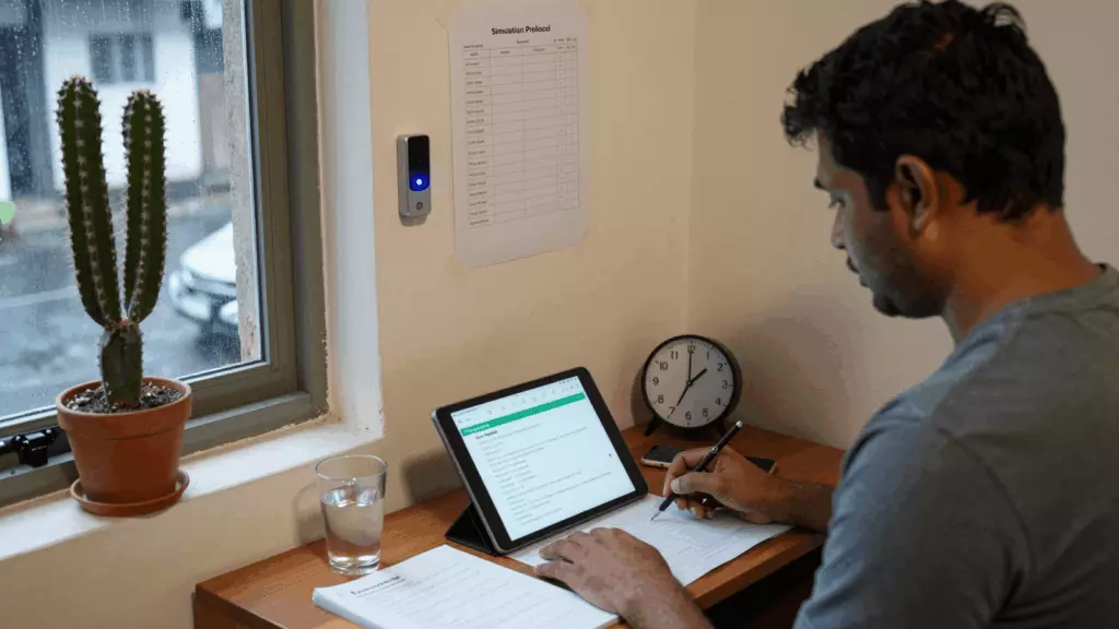 a Tamil woman in her late 20s working through உருவகப்படுத்து