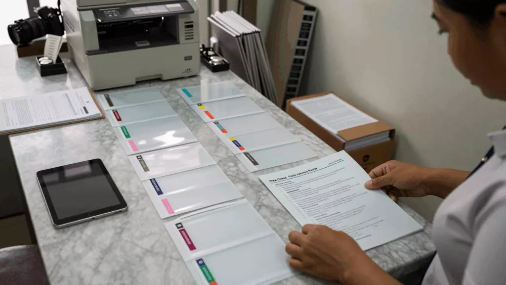 a Thai woman in her late 20s working through ตะวันออก