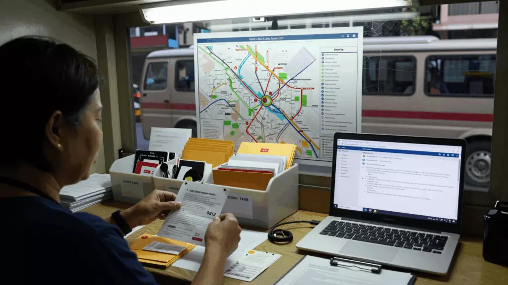 a Thai woman in her late 20s working through ทบทวน