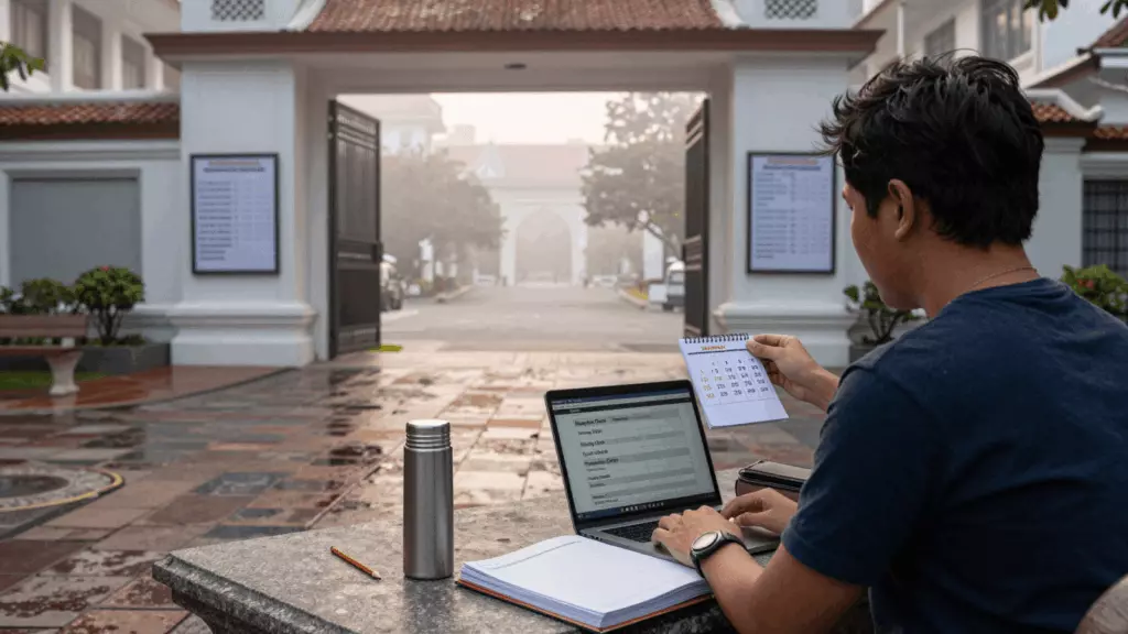a Thai woman in her late 20s working through เตรียมตัว