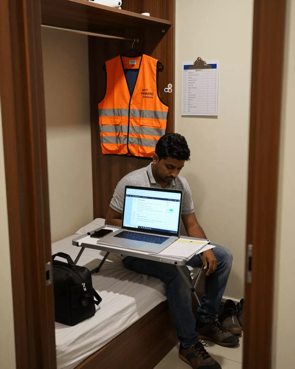 a Pakistani man in his late 20s preparing online for IELTS جنرل ٹریننگ کورس برائے کام، ہجرت، اور امیگریشن اہداف