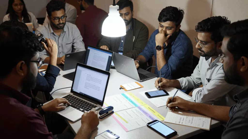 a Pakistani man in his late 20s working through موازنہ کریں۔