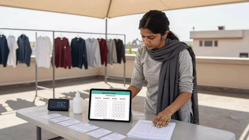 a Pakistani man in his late 20s working through مشق کریں۔