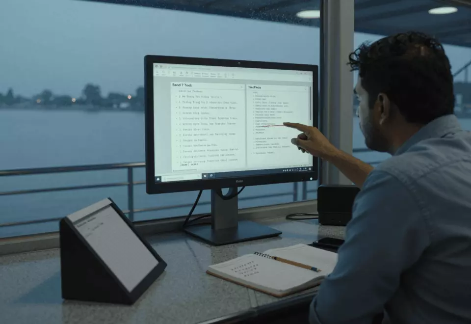 a Pakistani man in his late 20s choosing the next IELTS prep step online