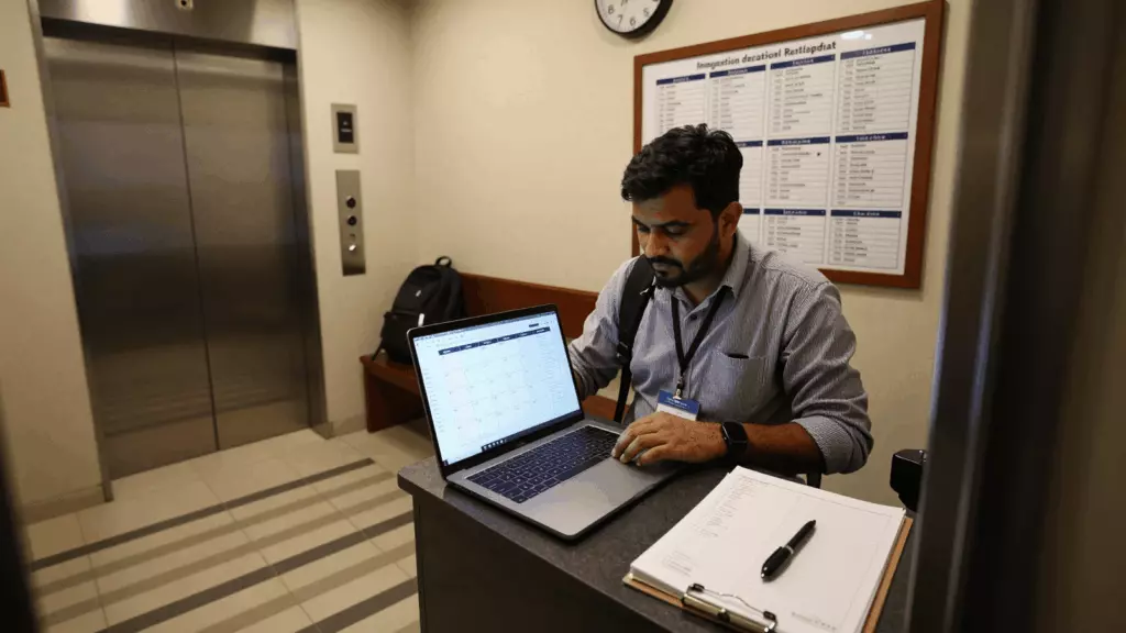 a Pakistani man in his late 20s working through تیار کریں۔
