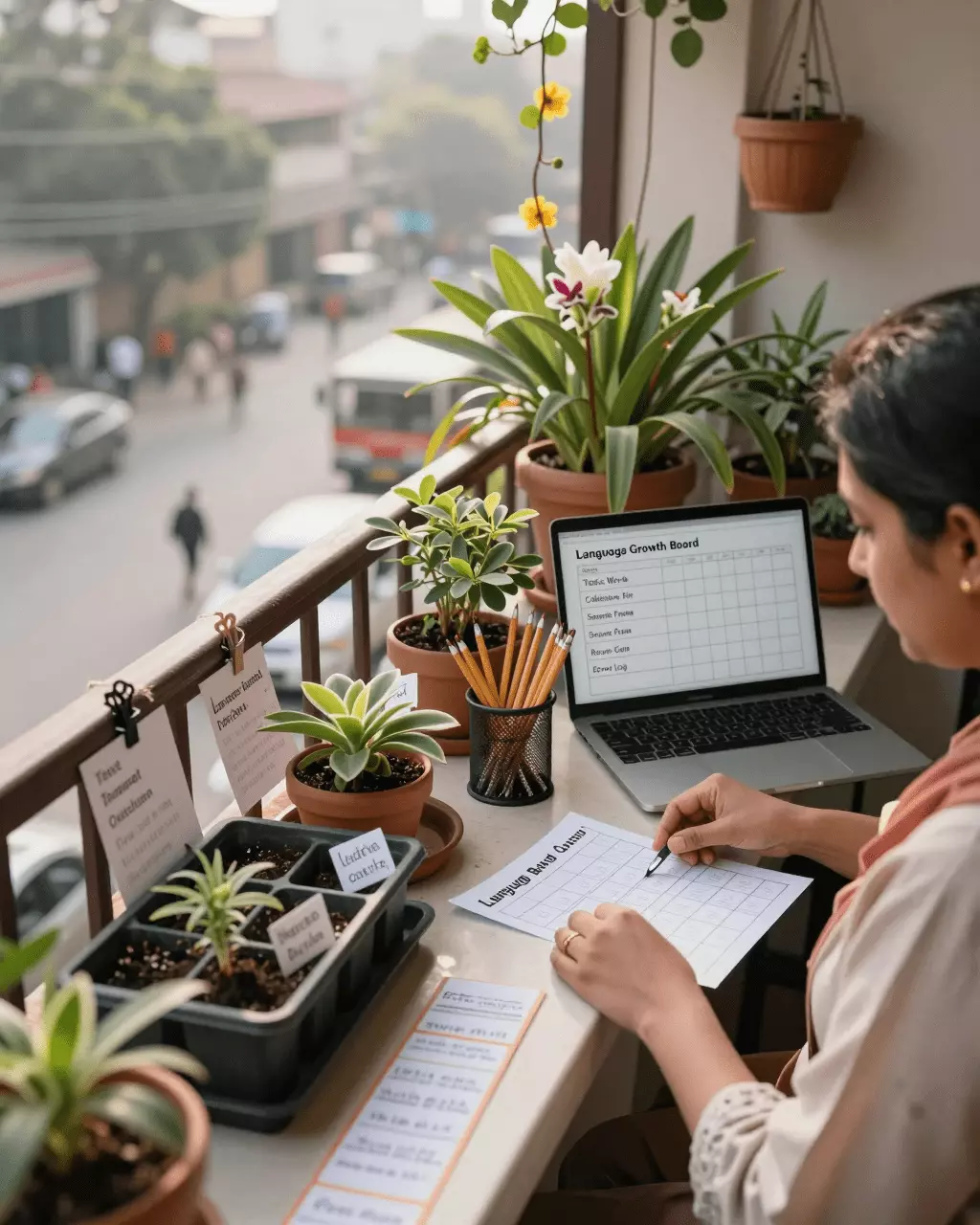 a Pakistani man in his late 20s preparing online for ایک اعلیٰ بینڈ کے لیے IELTS گرامر اور الفاظ: پہلے کیا سیکھنا ہے